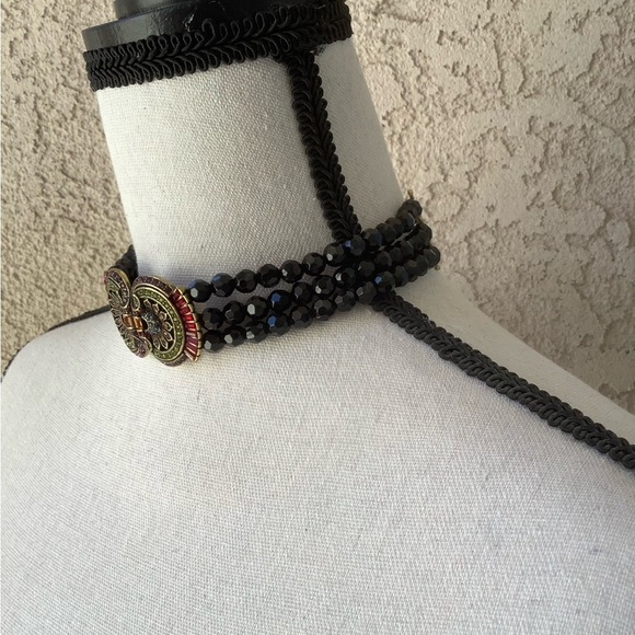 Heidi Daus Swarovski crystal black bead necklace - Picture 2 of 5